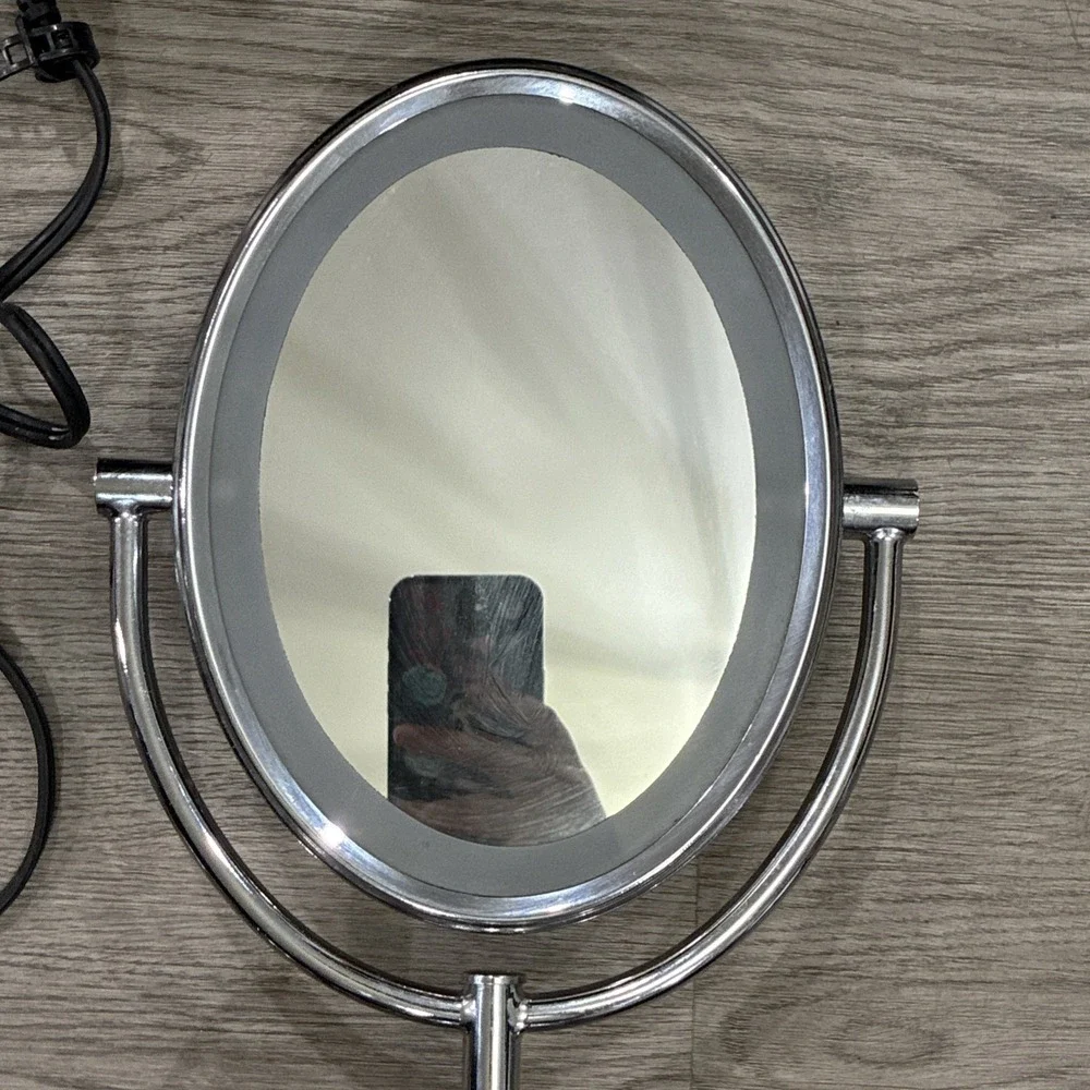 Pre-Owned Conair Dual Sided Lighted Oval Vanity Make Up Adjustable Angle Mirror